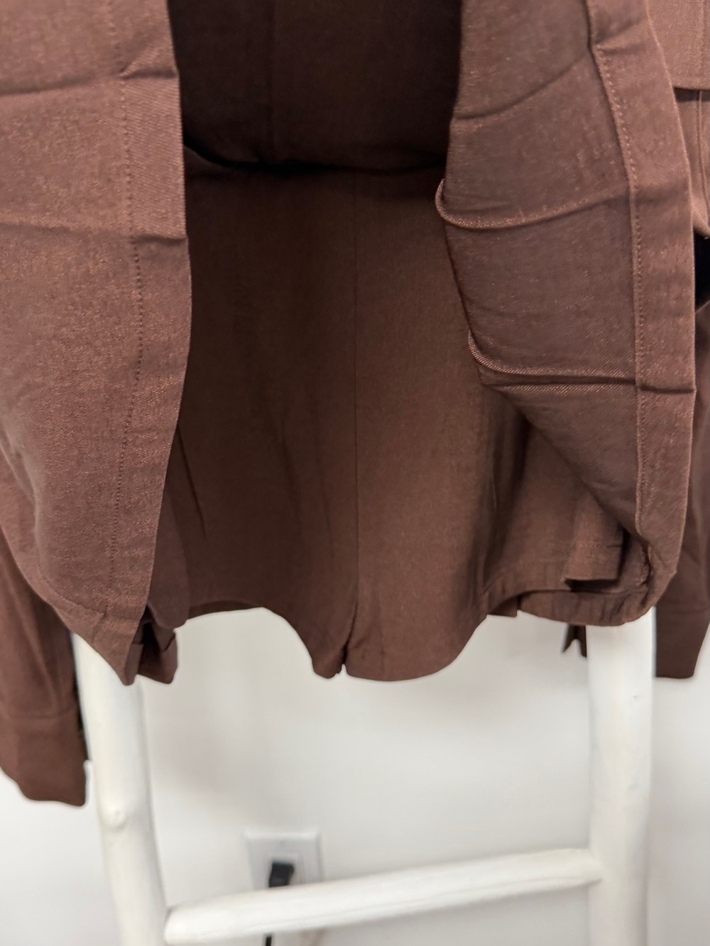 Fashion Nova Brown Crop Shirt & Pleated Mini Skirt Set - Picture 12 of 14
